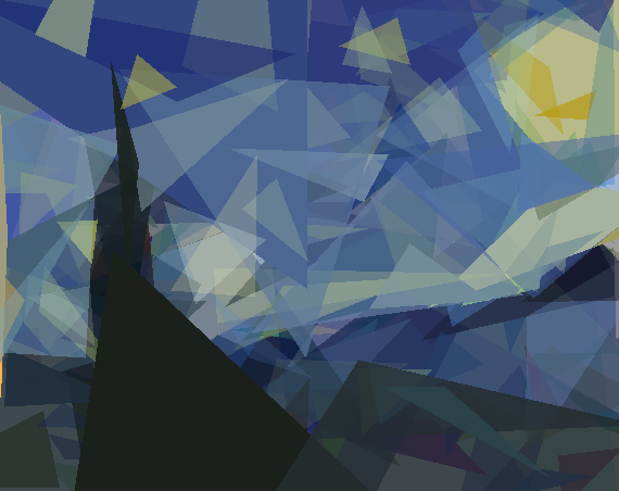Van Gogh's A Starry Night using the Triangle based algorithm