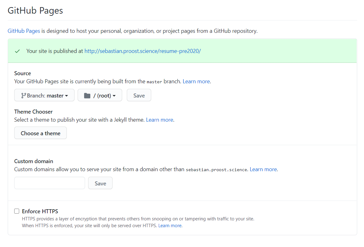 GitHub settings page, here you can configure GitHub to build your site